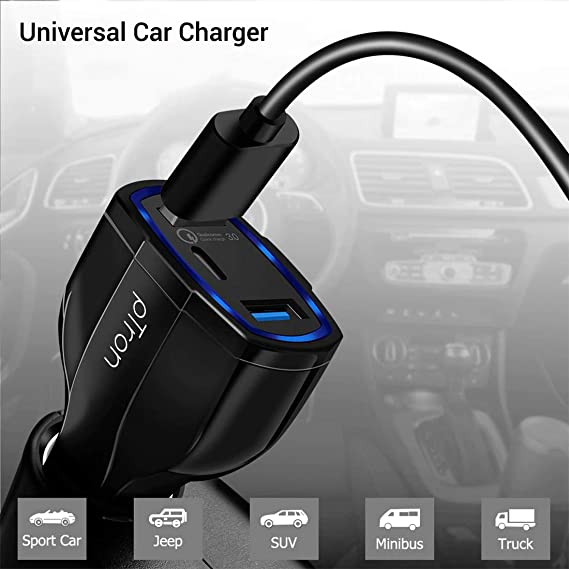 pTron Bullet Pro 36W PD Quick Charger, 3 Port Fast Car Charger Adapter