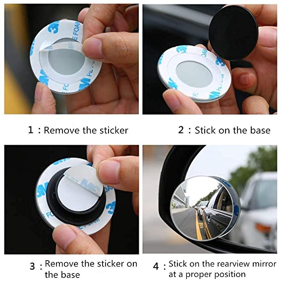 CarFrill HD Glass Frameless Round Convex Rear View Blind Spot Mirror new 2023