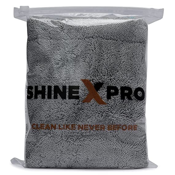 ShineXPro Microfiber Cloth for Car - PureMagic 1100 GSM Twisted Loop Super Absorbent Towel