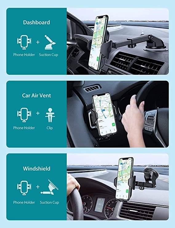 ELV Car Mount Adjustable Car Phone Holder Universal Long Arm